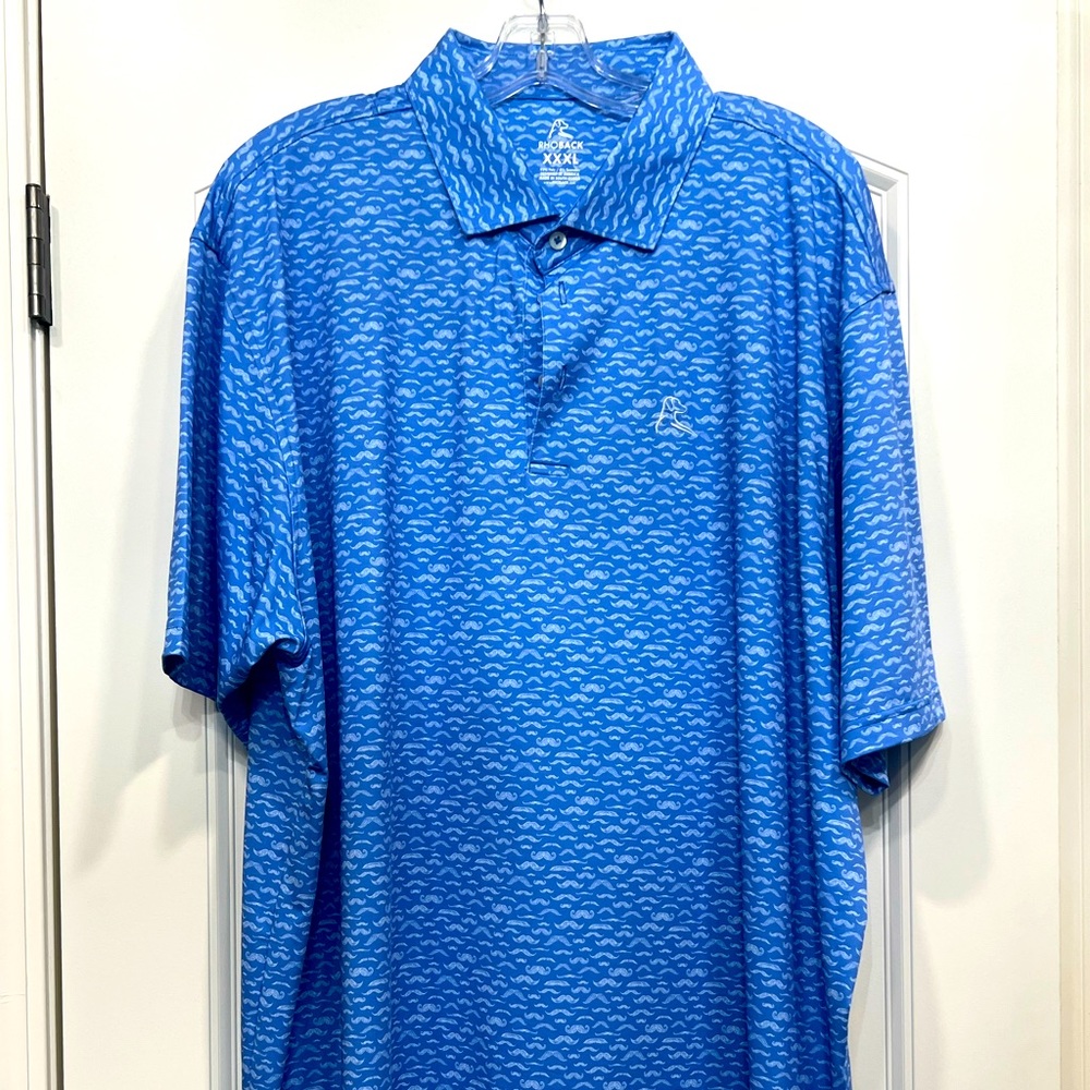 Rhoback Men’s Mustache Polo - Support Prostate Cancer Research - “The Stache”